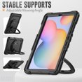 thumbnail image 5 of Case for Samsung Galaxy Tab S6 Lite 10.4 inch 2024/2022/2020, 360 Rotating Stand Handle Pencil Holder Shoulder Strap Heavy Duty Shockproof Cover, Black, 5 of 7