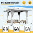 thumbnail image 2 of Erommy Outdoor Gazebo 10'x10', Double Roof Patio Gazebo with Mosquito Nettings and Privacy Screens,White, 2 of 8