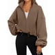 thumbnail image 2 of Chaquetas de Forro para Mujer, Sudaderas Extragrandes con Cremallera, Ropa de Invierno, Conjuntos de Larga y Corte Corto para Otoño. Color Caramelo L, 2 of 9