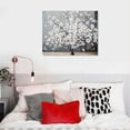 thumbnail image 5 of Wall Art - Black Frame Canvas Wall Decor - Flower Picture Artwork for Wall - Large Paintings for Living Room Brown Background Bedroom Office Plum Prints, 5 of 6
