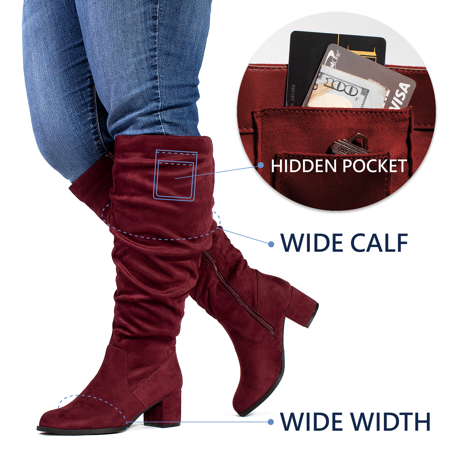 womens slouch boots wide width