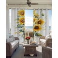 thumbnail image 6 of Sunflower Blackout Curtains for Bedroom Living Room Darkening Curtains 90 Inch Spring Yellow Botanical Vintage Floral Black Out Window Curtain Privacy Window Treatment Grommet Drapes 52"x90"x2, 6 of 9