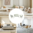 thumbnail image 5 of Tina's Home Velvet Upholstered Loveseat Sofa with Gold Metal Legs, Elegant Ivory 2-Seater Accent Couch with Floral Back for Living Room, Bedroom, or Home Office, 5 of 9