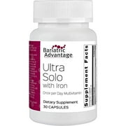 Bariatric Advantage Ultra Solo with Iron Daily Multivitamin for Gastric Bypass Surgery and Sleeve Gastrectomy Patients, Includes Vitamin B12, C, D, K, Thiamin and Copper - 30 Count