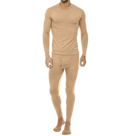 

2-Piece: Men s Winter Fleece Lined Thermal Underwear Set Top& Bottom Long Johns