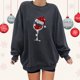 thumbnail image 4 of Gibobby Sudadera navideña mujer holgado informal de manga larga con cuello redondo de tamaño para mujer(Gris oscuro,G), 4 of 5