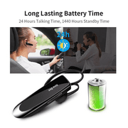 New Bee 2PC Bluetooth Headphones V5.0 Wireless (24H Talk Time/180D Standby) w/Mic, Dual Device Connectivity for iPhone/Android/Samsung/Laptop, Business Trucker Headsets,Black