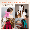 thumbnail image 3 of Loqpol 8 PCS Silky Satin Hair Bows, Oversized Long Tail Bows with Barrette Clips, Short Tail Bow Hair Clips Small Alligator, Coquette Hair Accessories for Women and Girls, 3 of 6