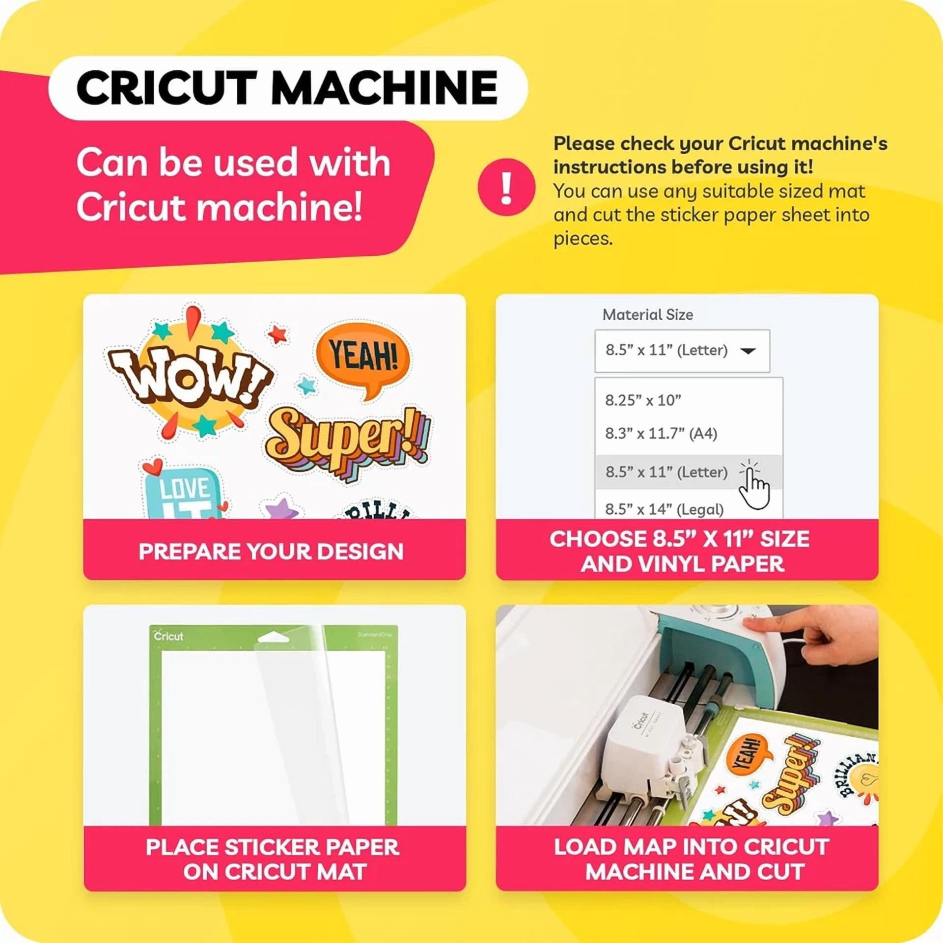 CRESTIN- Sticker Paper For Inkjet Printer - (30 Sheets), 8.5 X 11" Letter Size, Glossy Vi
