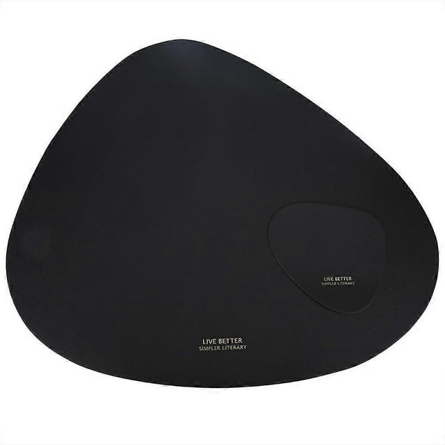 Nordic Triangular Leather Placemat, Heat Insulation, Non-slip, Waterproof (Black)