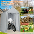thumbnail image 4 of COZONY 10 X 10 Ft Portable Shed Outdoor Storage Shelter, Heavy Duty Instant Waterproof Storage Tent Shed With Rolled Zipper Doors and Ventilation Windows for Motorcycles,Bicycles,Garden Tools, Gray, 4 of 7