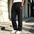 thumbnail image 6 of VBVC Men's Drawstring Side Slit Sweatpants with Pockets , Fall Wide Leg Jogger Trousers For Men, *Black , Medium, 6 of 6