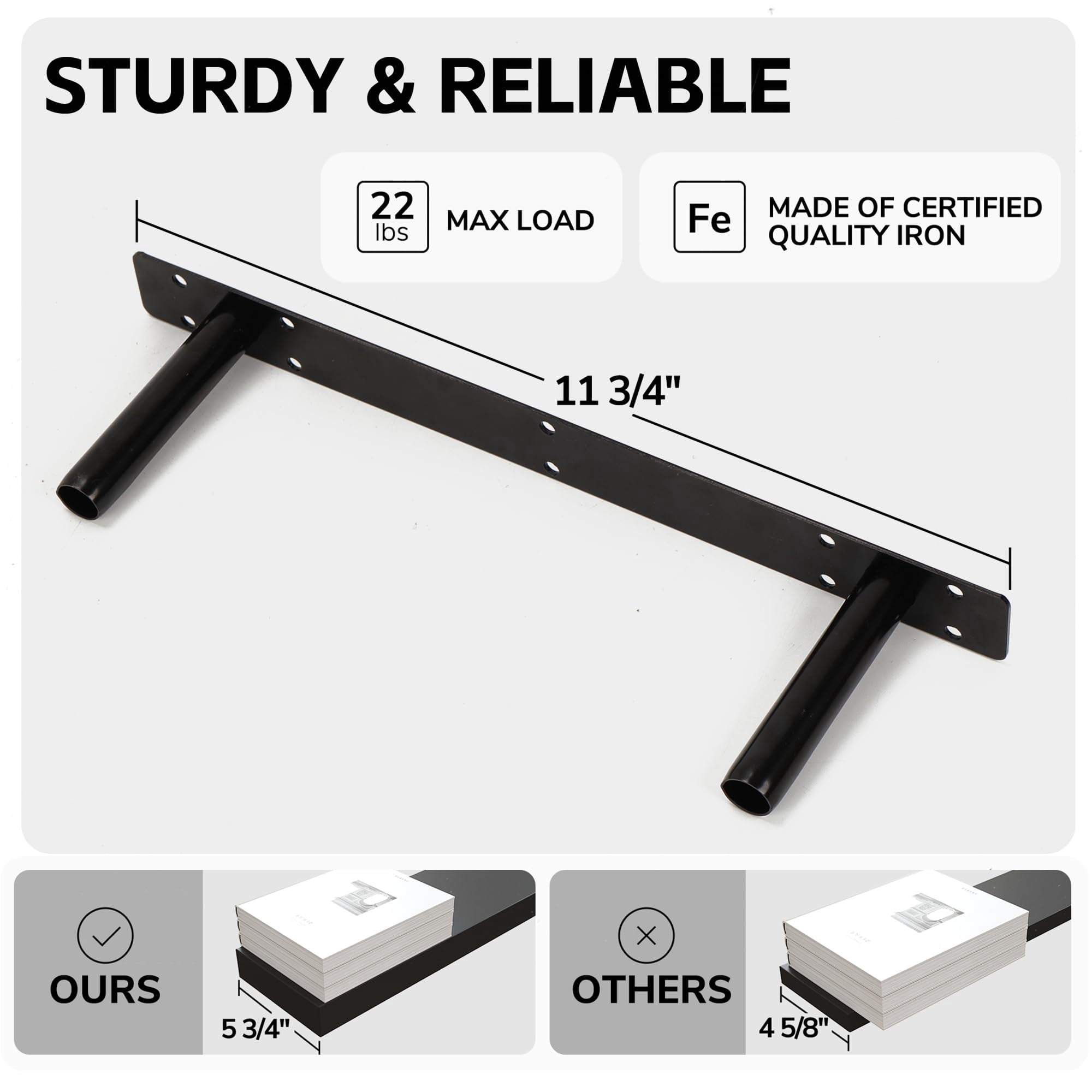 Floating Shelves Wall Mounted Wooden With Invisible Brackets Set Of 2  Hanging Decor For Bedroom Bathroom Living Room And Kitchen