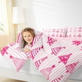 thumbnail image 4 of Manfei Cartoon Xmas Tree Bedding Comforter Set,Merry Christmas Twin Comforter Sets,Pink Geometric Striped Bedding Set For Girls Kids,Super Cozy Room Decor Reversible,2 Pieces, 4 of 8