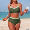 thumbnail image 7 of Kaemgyyd Women's 2 Piece Bikini Sets High Waisted Sporty Swimsuits Fashion Color Block Padded Summer Beach Swim Bathing Suits, 7 of 7