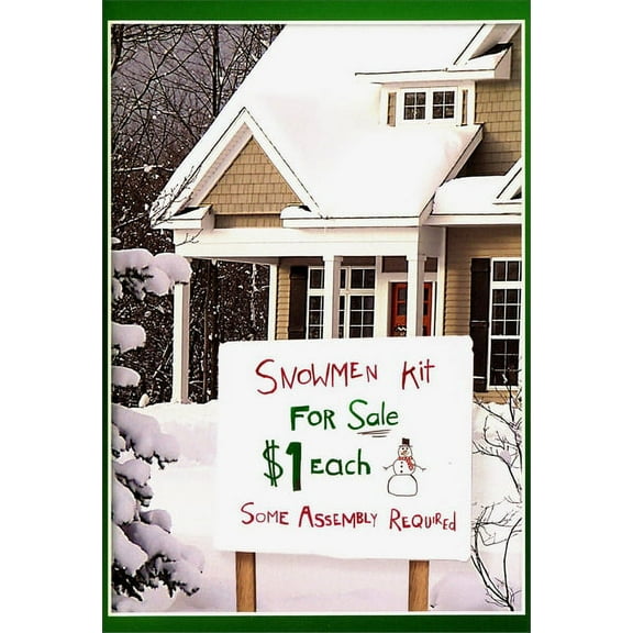 Nobleworks Snowman Kit Funny / Humorous Christmas Card (1 card/1 envelope)