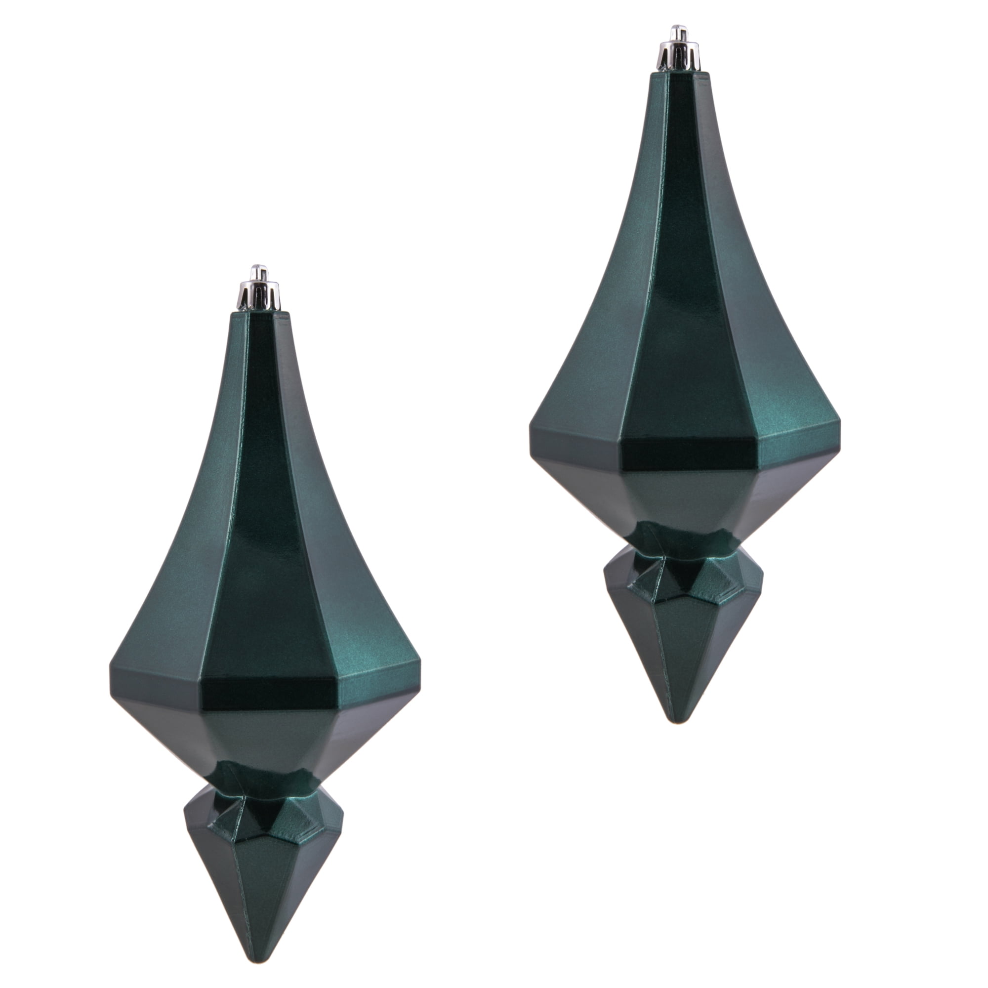 Vickerman 8" Sea Blue Candy Finish Diamond Finial Ornament, Pack of 2