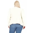 thumbnail image 4 of Women's Plus Size Solid Long Sleeve Waist Length Open Front Office Blazer Jacket, 4 of 7