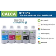 CALCA 1 L DTF Inks ( C M Y K W ) Direct to Transfer Film Ink PET Film Transfer Ink for DTF Printer PET Film Printing and Transfer