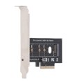 thumbnail image 1 of PCI Express Riser Card, Gold Plated Connector Fast Heat Dissipation Solid State Capacitor PCIe To NGFF Adapter  for 2230 2242 2260 2280 22110 SSD, 1 of 7