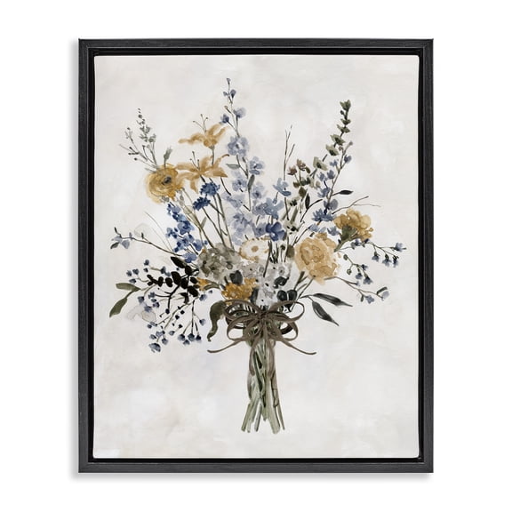 Stupell Industries Traditional Delicate Botanicals Bushel Black Floating Frame Canvas Art, 17 x 21, by Carol Robinson