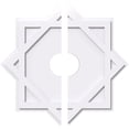 thumbnail image 1 of Ekena Millwork CMP26AL2-05000 26 in. OD x 5 in. ID Square Axel Architectural Grade PVC Contemporary Ceiling Medallion - 2 Piece, 1 of 1