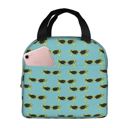 Insulated Lunch Bag for Women Men - Retro Summer Sunglasses Leakproof Cooler Lunch Box for Women Men  Lunch Tote Bags for Work School Picnic Travel