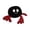 black,red, variant on Cute Devil Plush Toy with Red Horns and Bat Wings, Soft Round Stuffed Animal with Star Eyes, Spooky Halloween Plush Toy for Kids