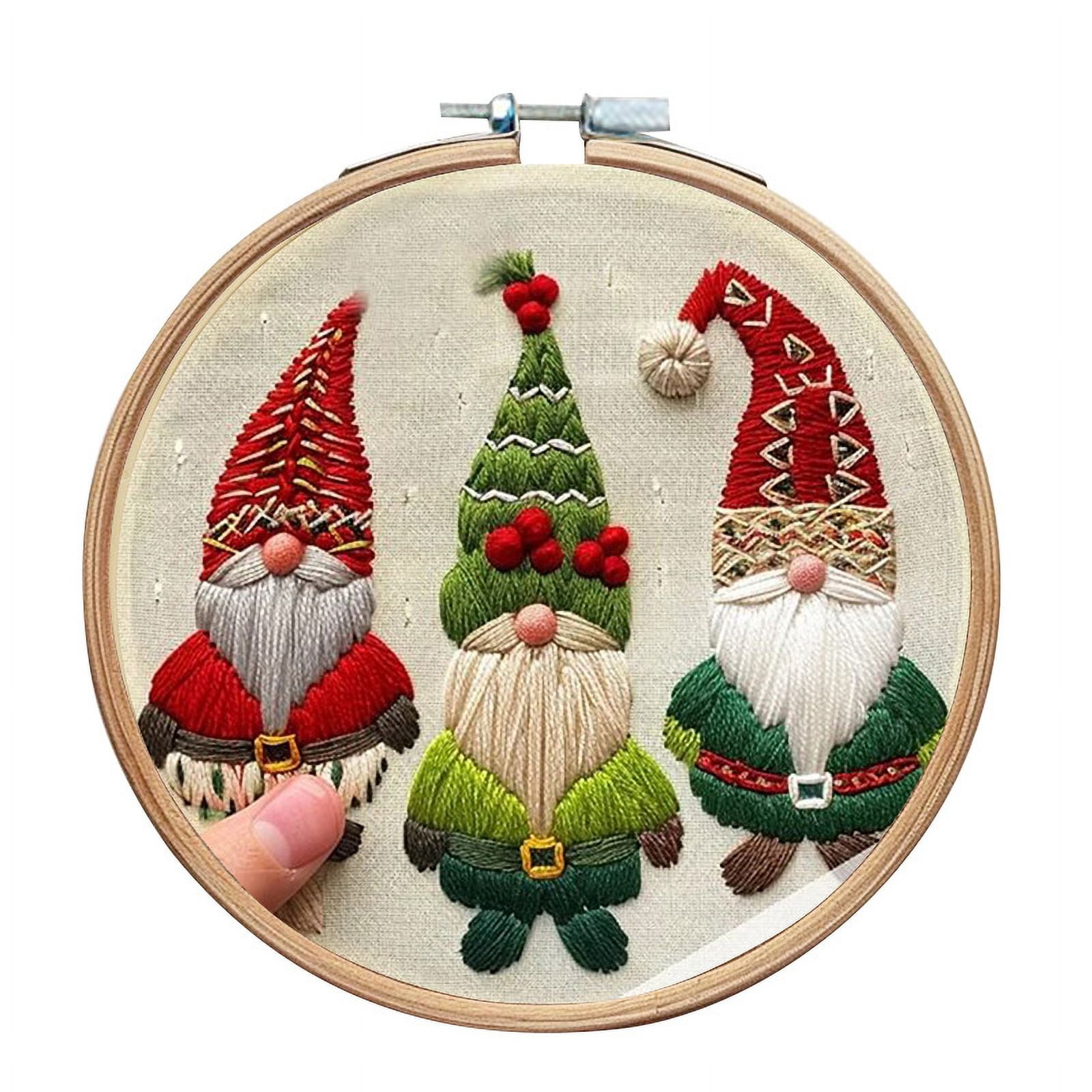 Dalrosia Christmas Embroidery KIT,Adults Kids DIY Handmade,Hand Embroidery Starter Kits with Stamped Embroidery Pattern,for Christmas Embroidery Kits for Adults Beginners Starter