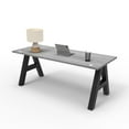 thumbnail image 2 of Serenity A-Frame Writing Office Desk for Home  and Office, 72"x30" with Gray Oak Desk Top, Black Frame, 2 of 5