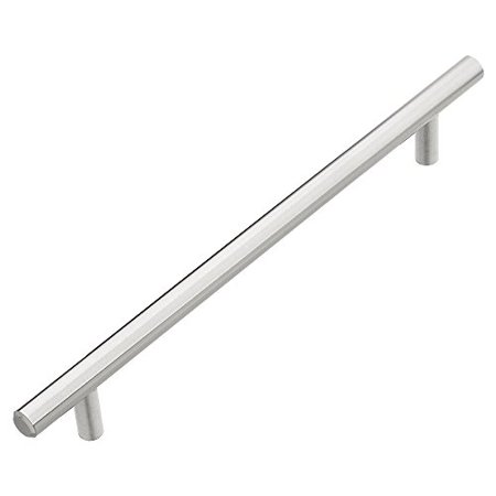 Lizavo 701 192sn Brushed Satin Nickel Cabinet Pulls Solid Modern Euro Style T Bar Kitchen Cabinet Handles 7 1 2 192mm Hole Walmart Canada