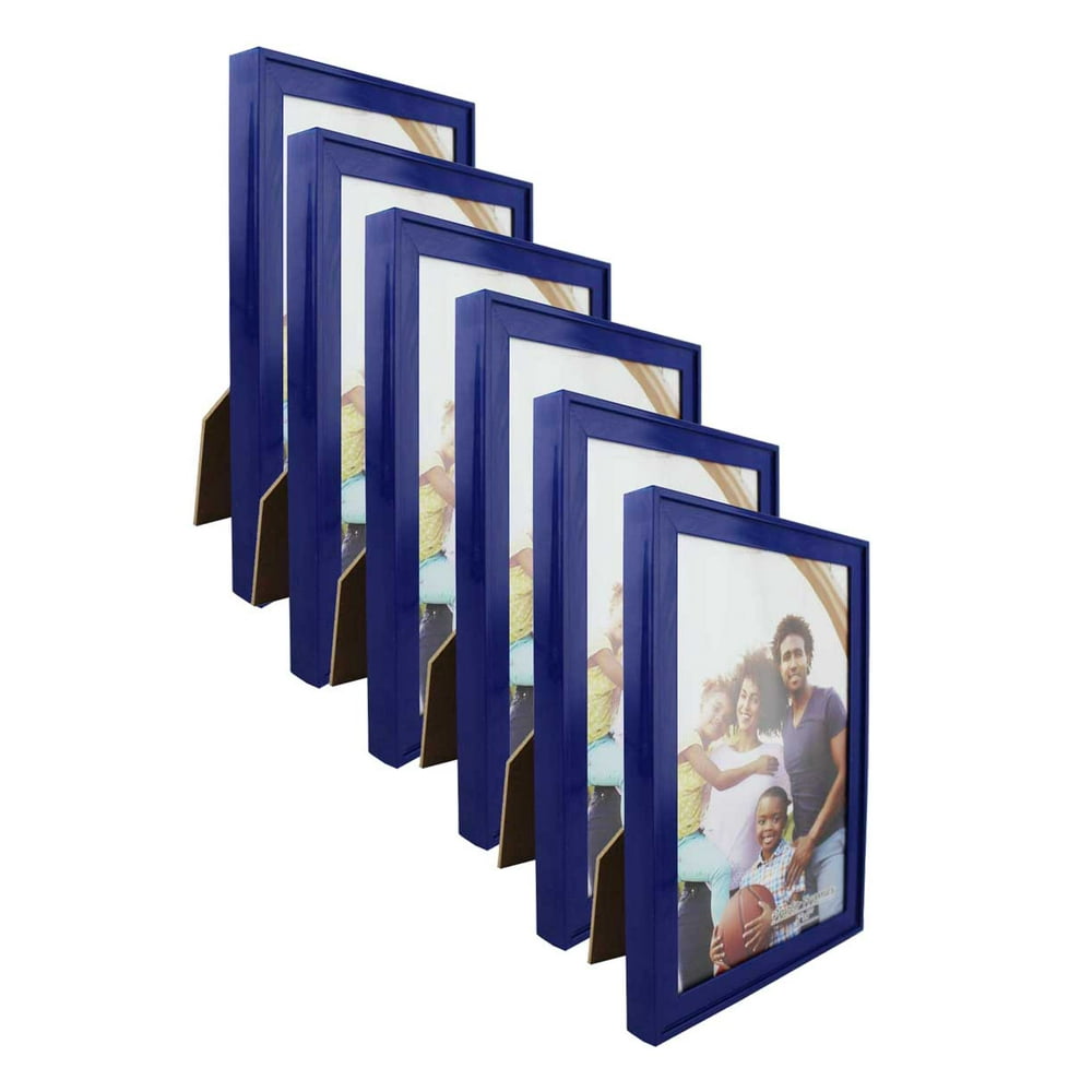 Modern Collection Photo Frame Navy Blue Plastic (5" X 7") (6pk) Stand