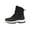 Black, variant on Womens Snow Boots Plush Fleece Line Lace Up Solid Color Non Slip Waterproof Climbing Travel Mid Calf Boots Integrated Cotton Winter Plush Thickened Mid Length Short Boots Black