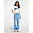 thumbnail image 2 of No Boundaries High Rise Baggy Wide Leg Jeans, 32'' Inseam, Women’s and Women's Plus XXS-4X, 2 of 5