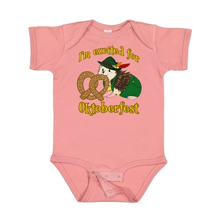 

Inktastic I m Excited for Oktoberfest with Cute Hedgehog Gift Baby Boy or Baby Girl Bodysuit