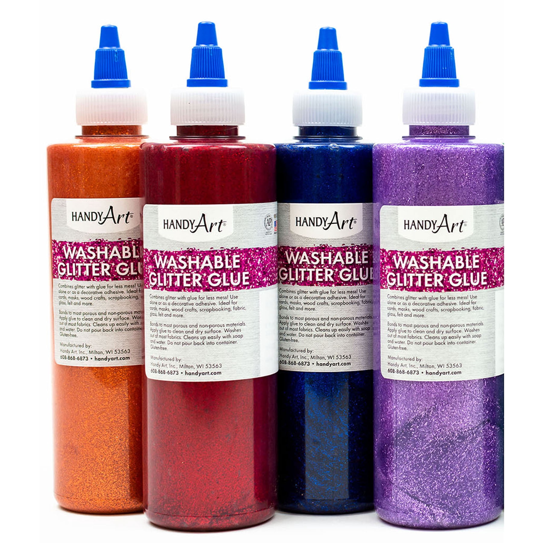 Handy Art Glitter Glue, 8 oz, Set of 8