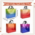 thumbnail image 2 of 12Pcs 4 Color Gradient Gift Bags Medium Reusable Non-Woven Cloth Bags with Iridescent Finish Handled Party Favor Bag for Wedding Birthday Presents Goodie Packaging 13.78x12.8inch, 2 of 9