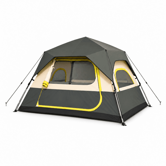 Anbber Instant Cabin Camping Tent with Rainfly and Carry Bag, 8 x 8 ft, Windproof, Water-Resistant tent for Camping, Travel, Hiking, Green