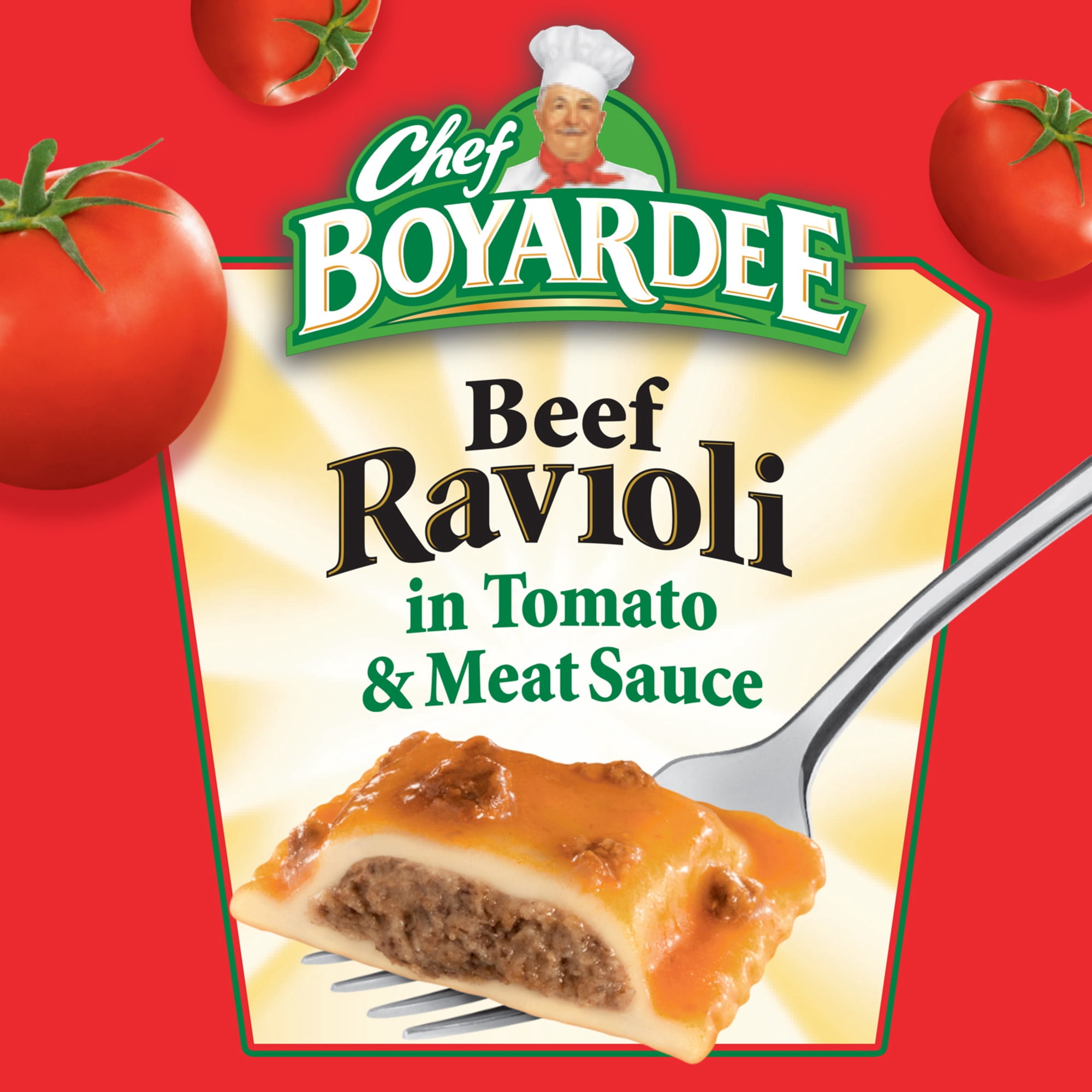 Chef Boyardee Beef Ravioli in Pasta Sauce, Microwavable Meal, 7.5 oz Bowl., 4-Count