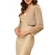 thumbnail image 4 of CHAQUETA CORTA DE FALSO PELO SIN CUELLO DE MANGA LARGA PARA MUJERES INSPIRADA CHIC XL CAQUI, 4 of 6