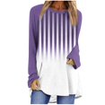 thumbnail image 3 of Ahuyic Womens Plus Size Top, Casual Long Sleeve Blouse For Autumns And Winter, Womens Fashion Casual V-Neck Long Sleeve Blouse Solid Color Casual Top For Women, 3 of 6