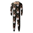 thumbnail image 4 of VNKIDY Men Men Family Pajamas Xmas Print Hooded Homewear Long Sleeve Hooded Zip Up Romper Sleepear For Home Wear Stylish Pjs, 4 of 9