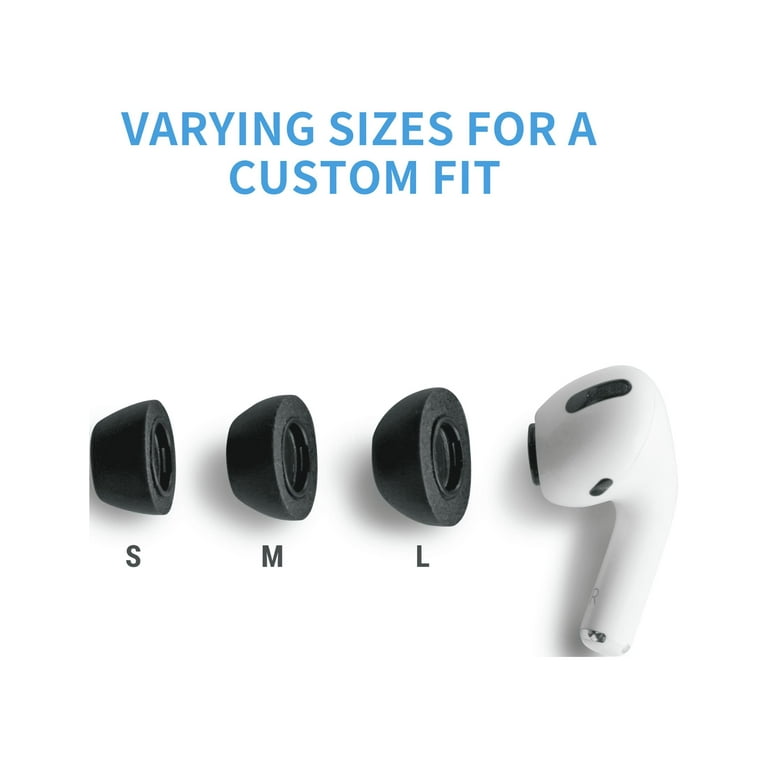 Comply Foam Ear Tips for Apple AirPods Pro Gen 1 and 2, Ultimate Comfort  and Unshakeable Fit, Assorted Size S/M/L, 3-Pair Pack, Black 