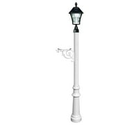 Lewiston LPST-800-SL-WHT Post System with Fluted Base & Bayview Solar Lamp, White
