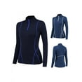 thumbnail image 5 of Women's Autumn And Winter Plus Velvet Long-sleeved Yoga Sportswear Fitness Running Slim Top Half Zipper Sweater, 5 of 5