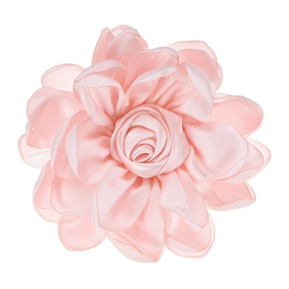 Uxcell Rose Flower Brooches and Pins for Women, Lapel Pins Dainty Satin Fabric Big Camellia Hair Flowers Clips Pink