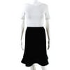 Pre-owned|Nipon Boutique Women's Knee Length Ruffle A-Line Skirt Black Size 10