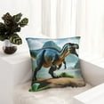 thumbnail image 6 of Fuzoiu Lake Forest Dinosaur A Print Square Pillow Cover,Hidden Zipper Design,Luxury Square Pillow Case, Throw Pillow,Couch Cushion-26"x26", 6 of 7