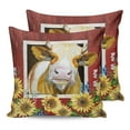 thumbnail image 7 of Outdoor Throw Pillow Cover Rural Farm Cow Sunflower Waterproof Cushion Covers 2 Pack Pastoral Style Red Barn Pillow Cases Home Decoration for Patio Garden Couch Sofa, 7 of 7