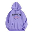 thumbnail image 4 of USNSM Men's Fashion BROOKLYN 1898 NEW YORK Letter Printed Hoodie Casual Hispter Sport Pullover Tops Long Sleeve Drawstring Hooded Sweatshirt with Pocket Purple 2XL, 4 of 5